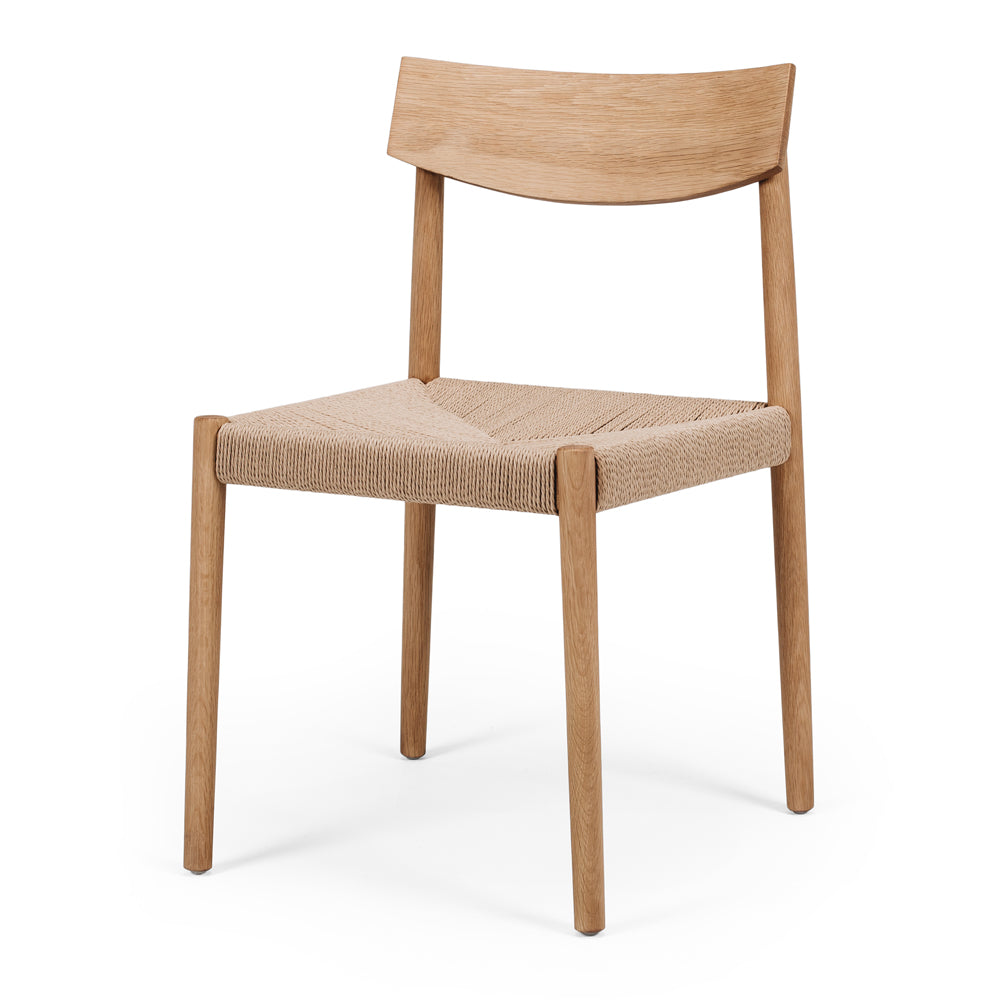 Ingrid Oak Cord Upholstered Dining Chair