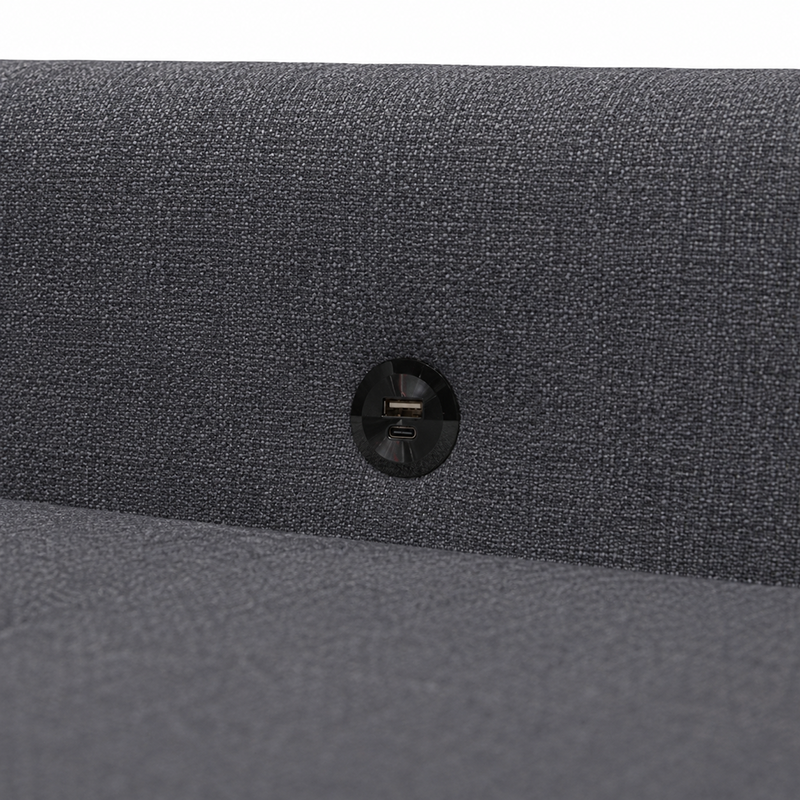James Fabric Sofa Bed with USB-A/C Charger Charcoal