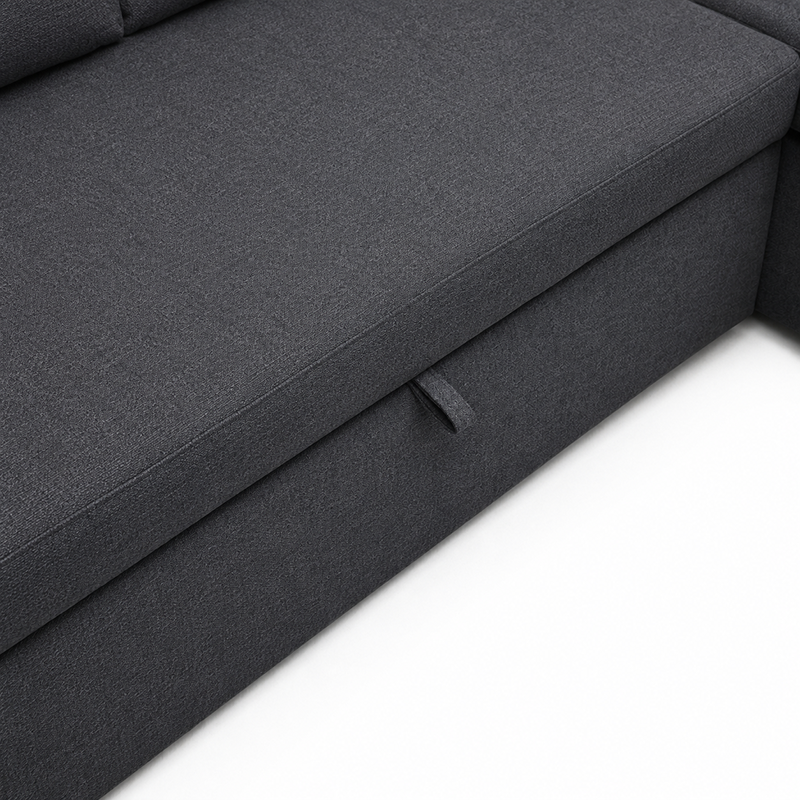 James Fabric Sofa Bed with USB-A/C Charger Charcoal