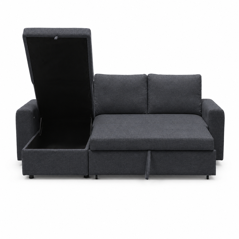James Fabric Sofa Bed with USB-A/C Charger Charcoal