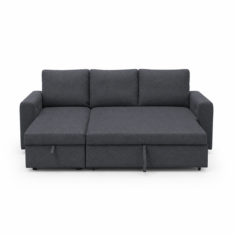 James Fabric Sofa Bed with USB-A/C Charger Charcoal