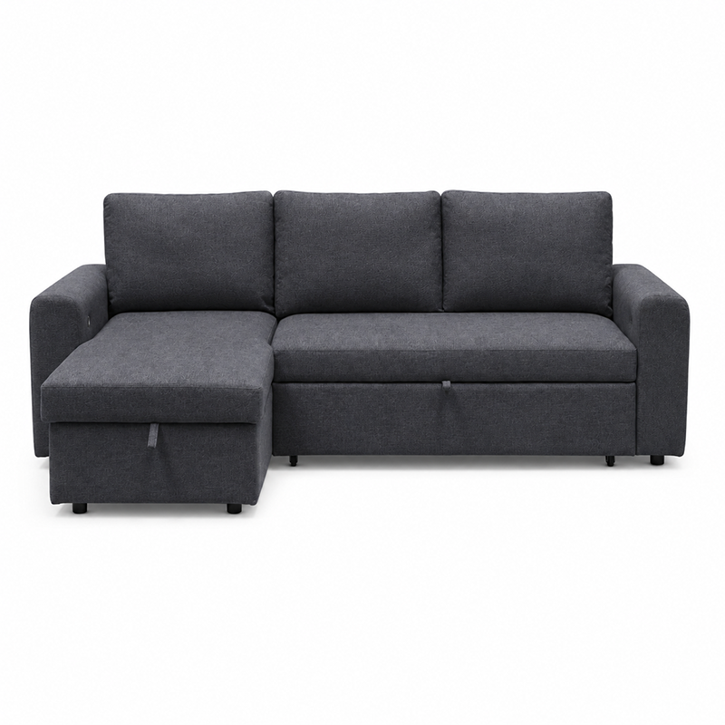James Fabric Sofa Bed with USB-A/C Charger Charcoal