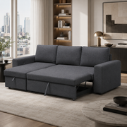 James Fabric Sofa Bed with USB-A/C Charger Charcoal