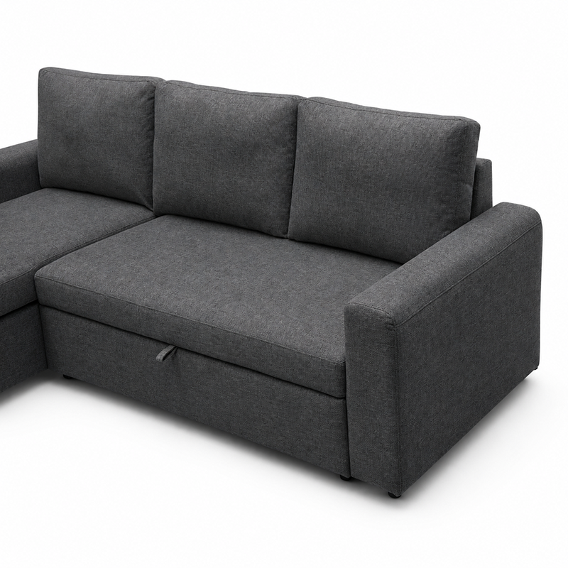 James Fabric Sofa Bed with USB-A/C Charger Charcoal