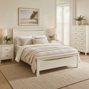 Joanna Bedroom Suite 4 Pieces (Queen Set) (White / Beige)