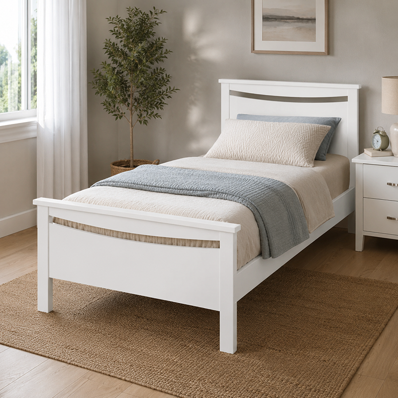 Joanna Bed Frame (White / Beige)