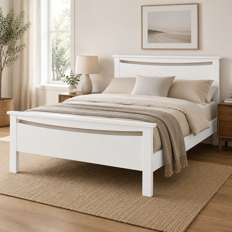 Joanna Bed Frame (White / Beige)