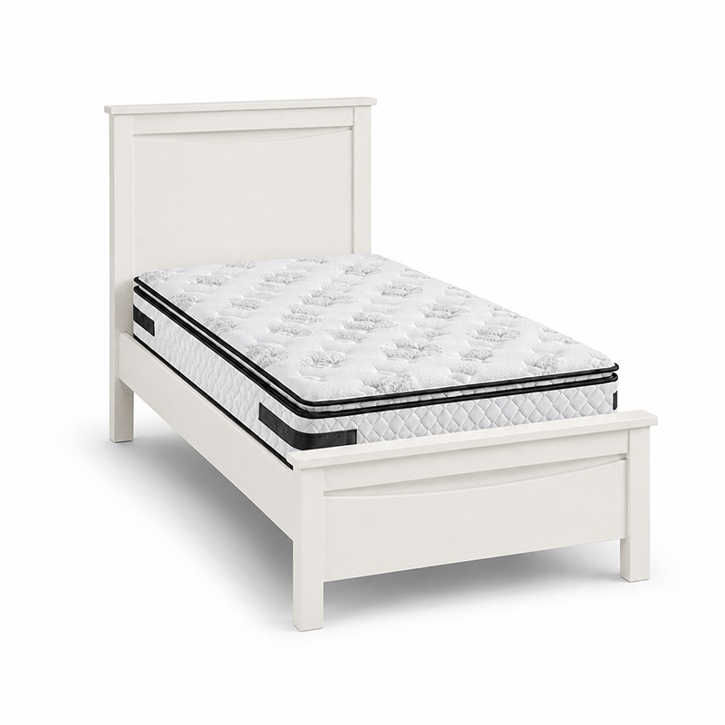 Joanna Bedroom Suite 4 Pieces (King Single Set) (White / Beige)