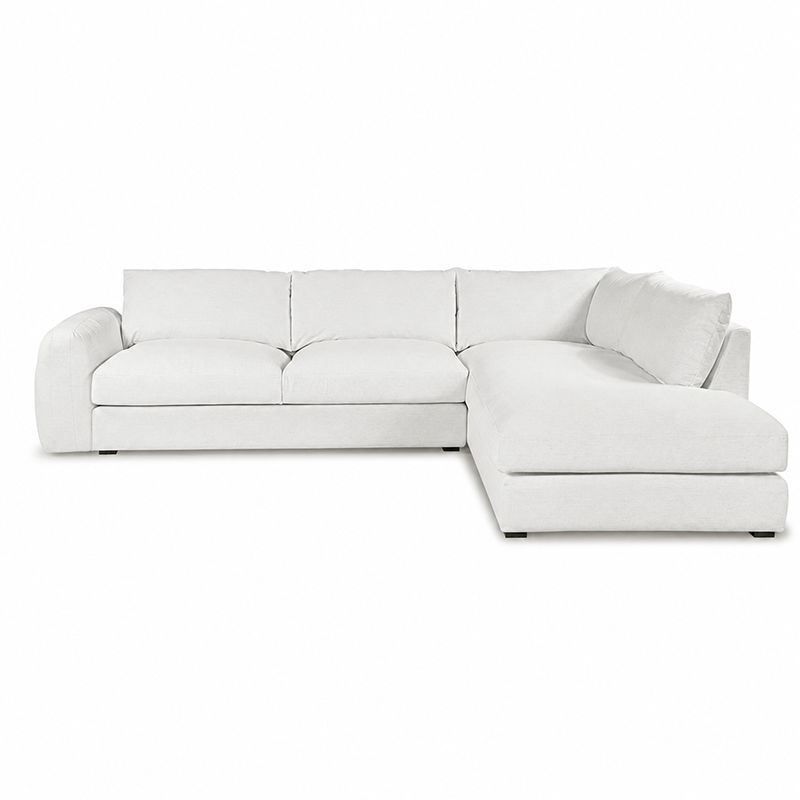 Juno Corner Open End Sofa RHF W320cm (Speckle White)