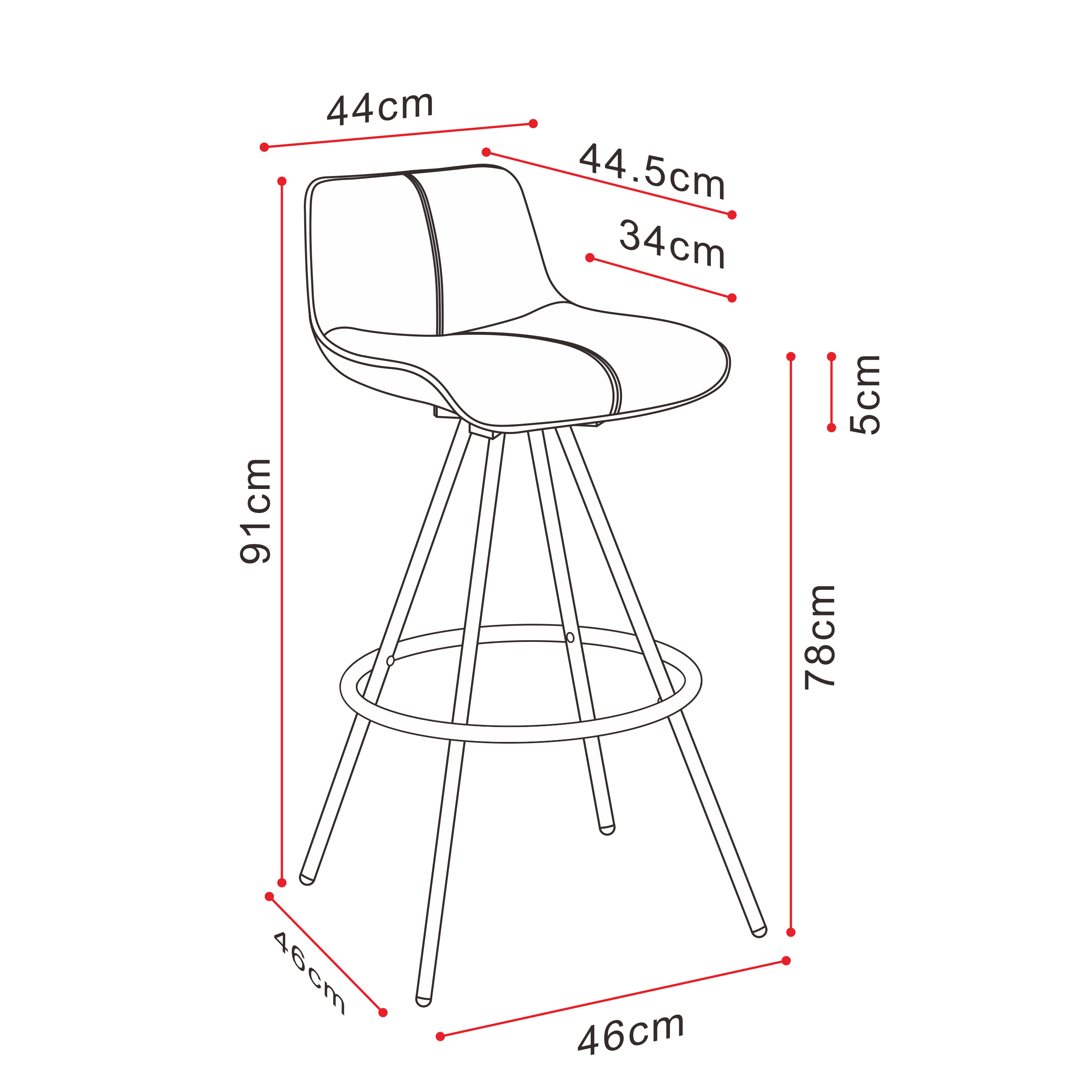 Kent Barstool (Camel / Black)