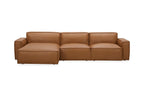 Kavana Leather 3 Seat Chaise Lounge