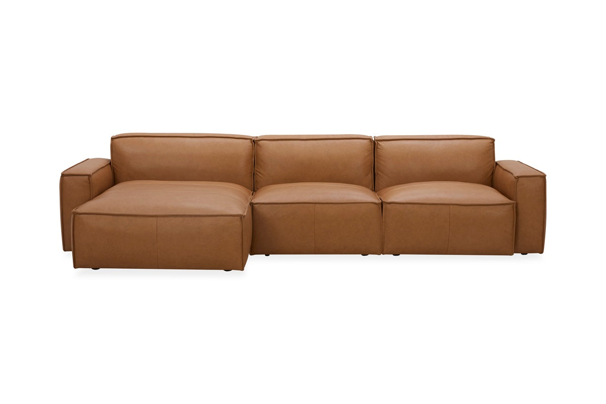 Kavana Leather 3 Seat Chaise Lounge