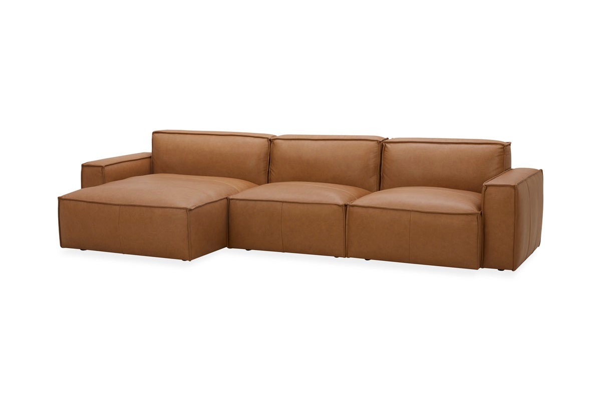 Kavana Leather 3 Seat Chaise Lounge