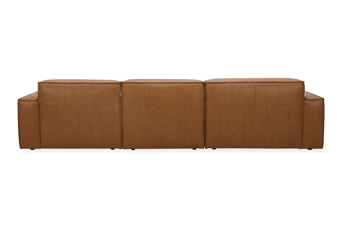 Kavana Leather 3 Seat Chaise Lounge