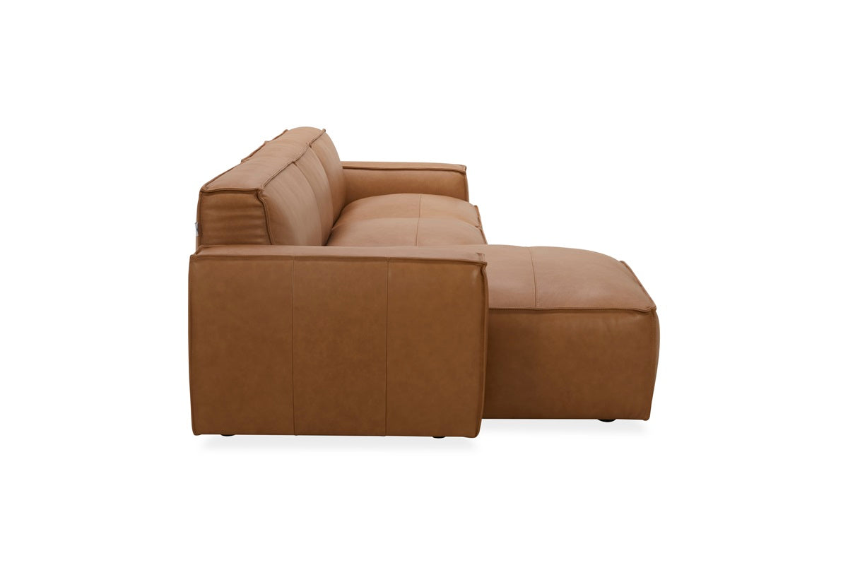 Kavana Leather 3 Seat Chaise Lounge