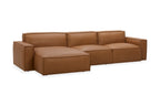 Kavana Leather 3 Seat Chaise Lounge