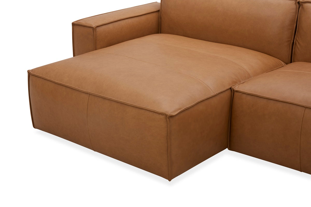 Kavana Leather 3 Seat Chaise Lounge
