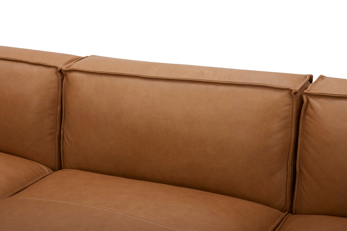 Kavana Leather 3 Seat Chaise Lounge