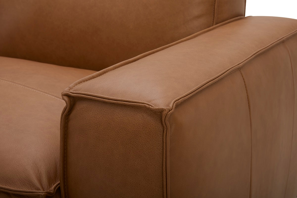 Kavana Leather 3 Seat Chaise Lounge