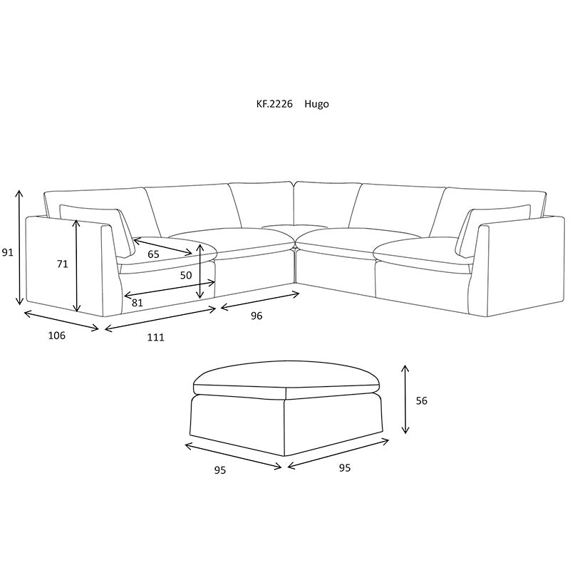 Hugo Fabric Corner Lounge