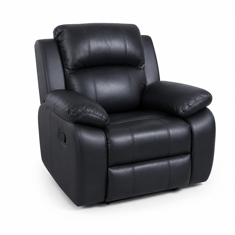 Katie 1 Seater Recliner / Bonded Leather (Black)