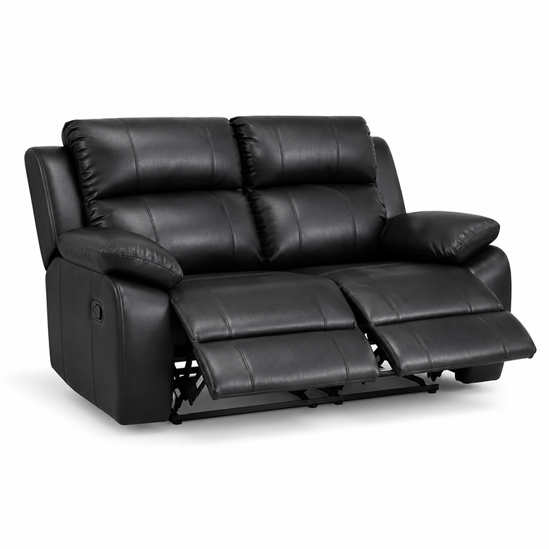 Katie 2 Seater Recliner / Bonded Leather (Black)