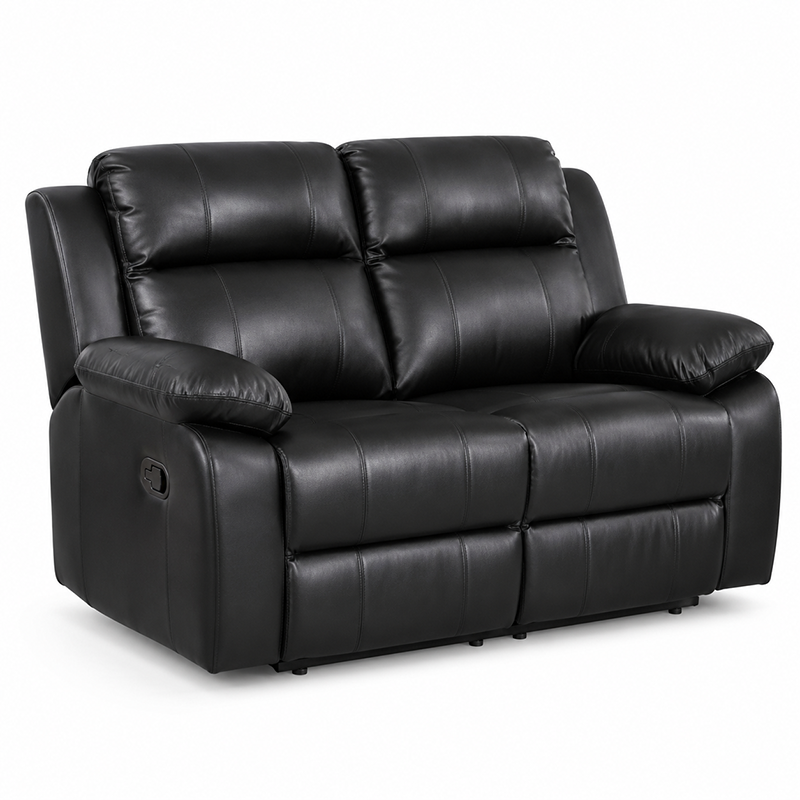 Katie 2 Seater Recliner / Bonded Leather (Black)