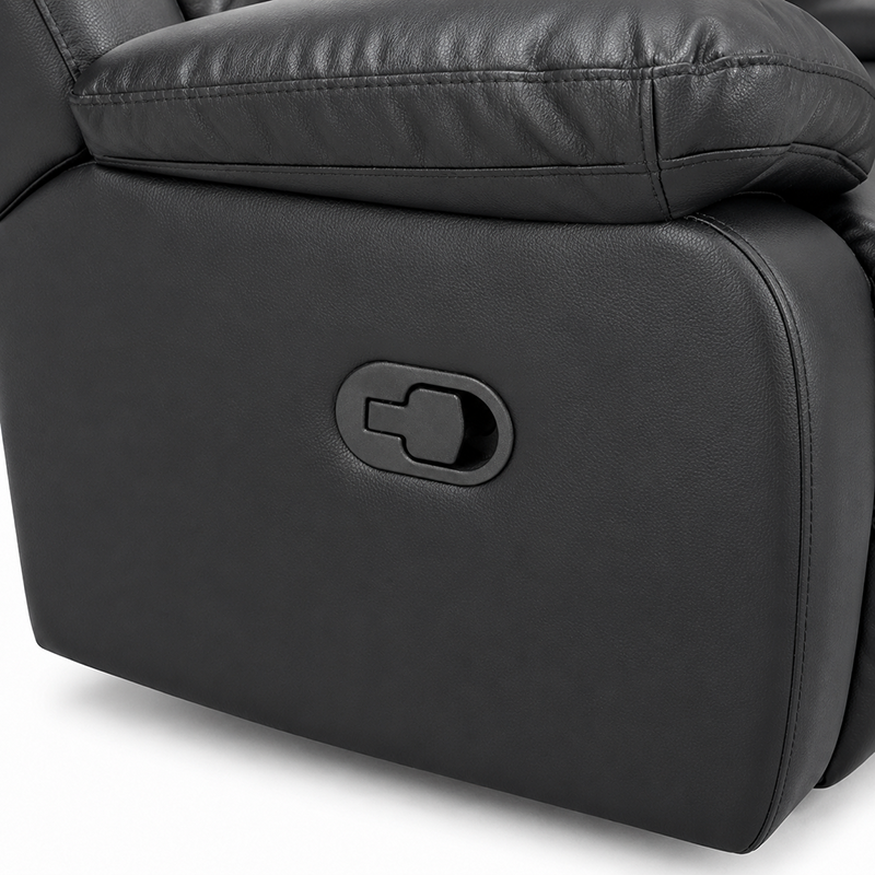 Katie 3 Seater Recliner / Bonded Leather (Black)