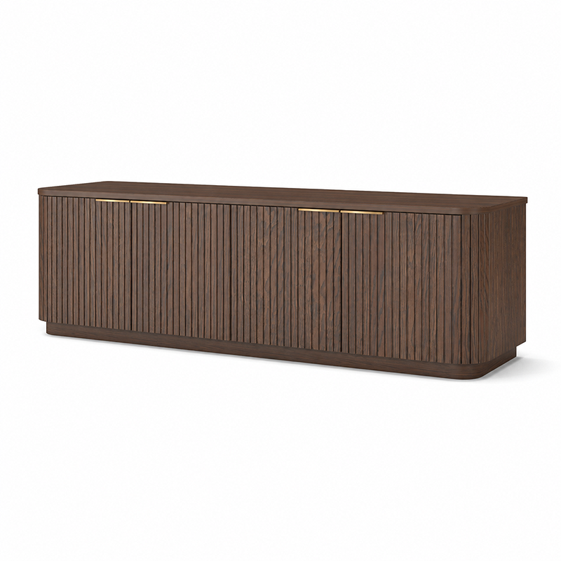 Lath Solid Oak TV Unit W180