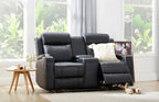 Louise Leather Recliner 1/2/3 Seat-(Grey / Black)