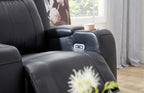 Louise Leather Recliner 1/2/3 Seat-(Grey / Black)