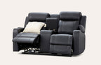 Louise Leather Recliner 1/2/3 Seat-(Grey / Black)