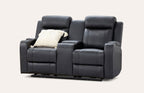 Louise Leather Recliner 1/2/3 Seat-(Grey / Black)