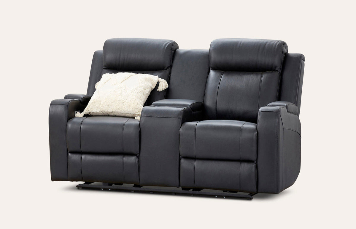 Louise Leather Recliner 1/2/3 Seat-(Grey / Black)