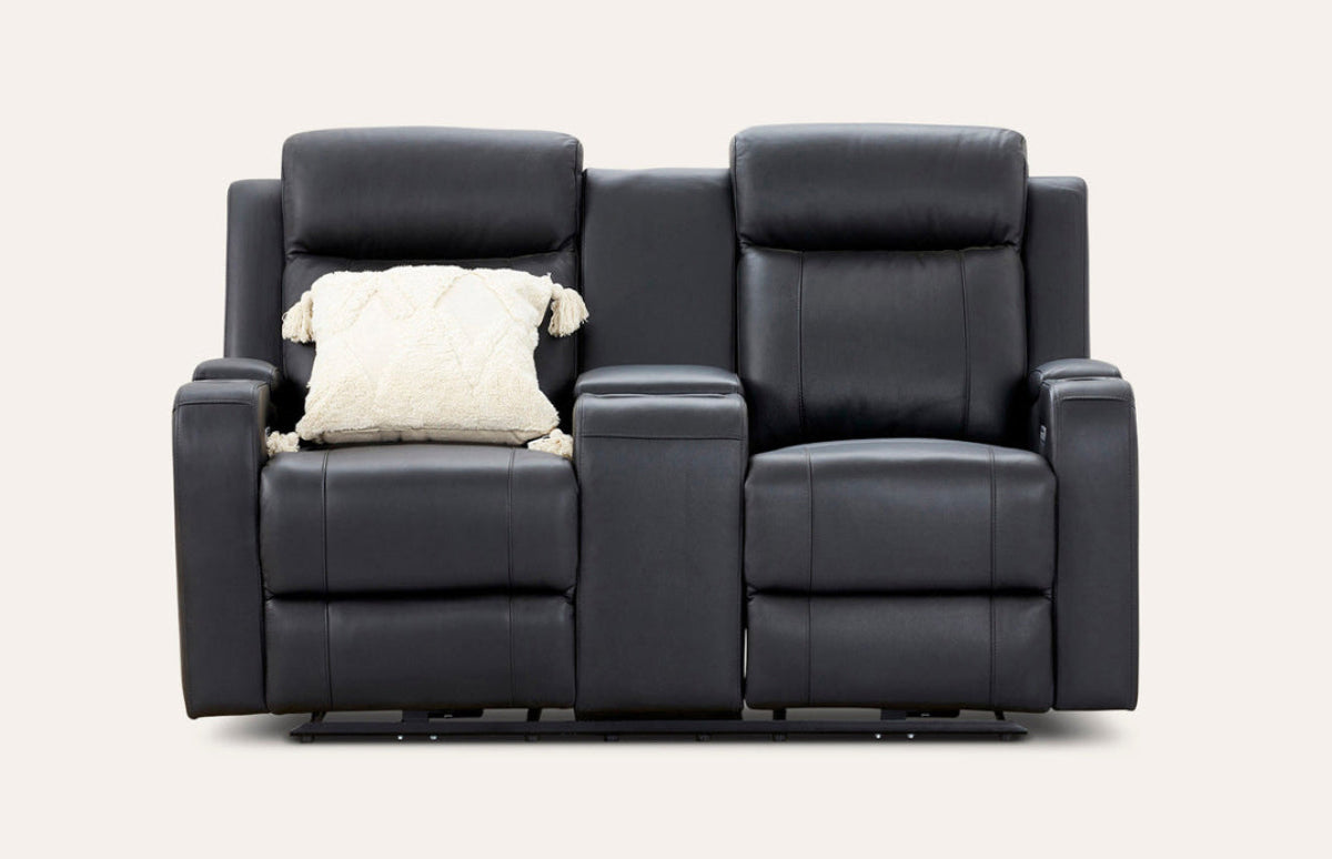 Louise Leather Recliner 1/2/3 Seat-(Grey / Black)