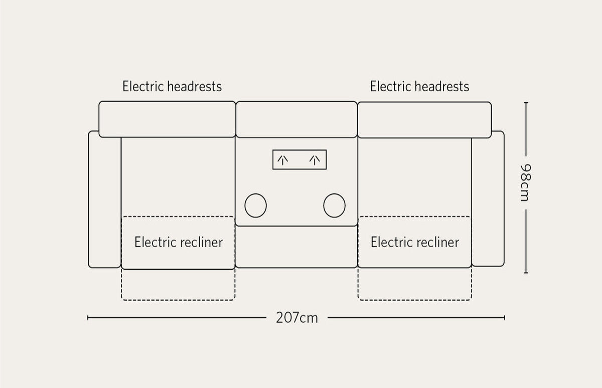 Louise Leather Recliner 1/2/3 Seat-(Grey / Black)