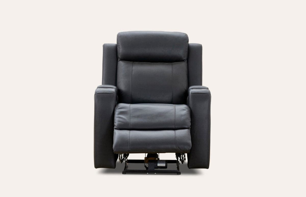 Louise Leather Recliner 1/2/3 Seat-(Grey / Black)