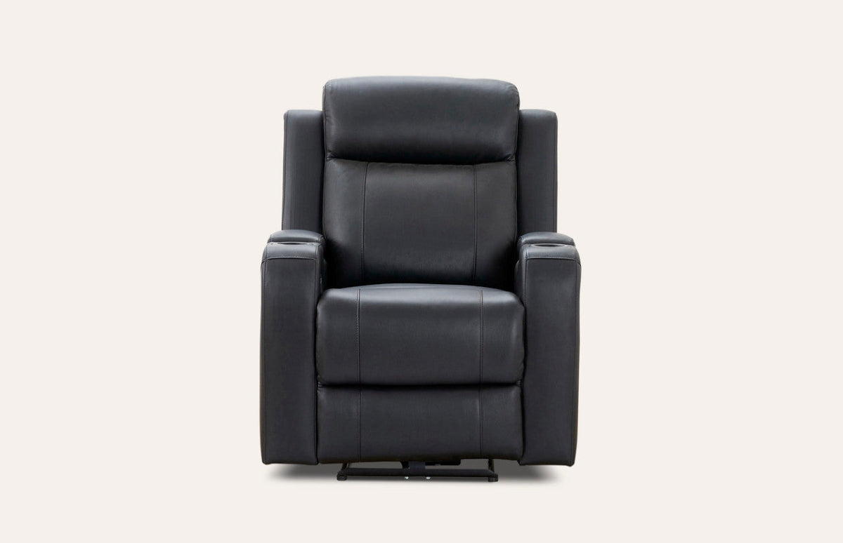 Louise Leather Recliner 1/2/3 Seat-(Grey / Black)