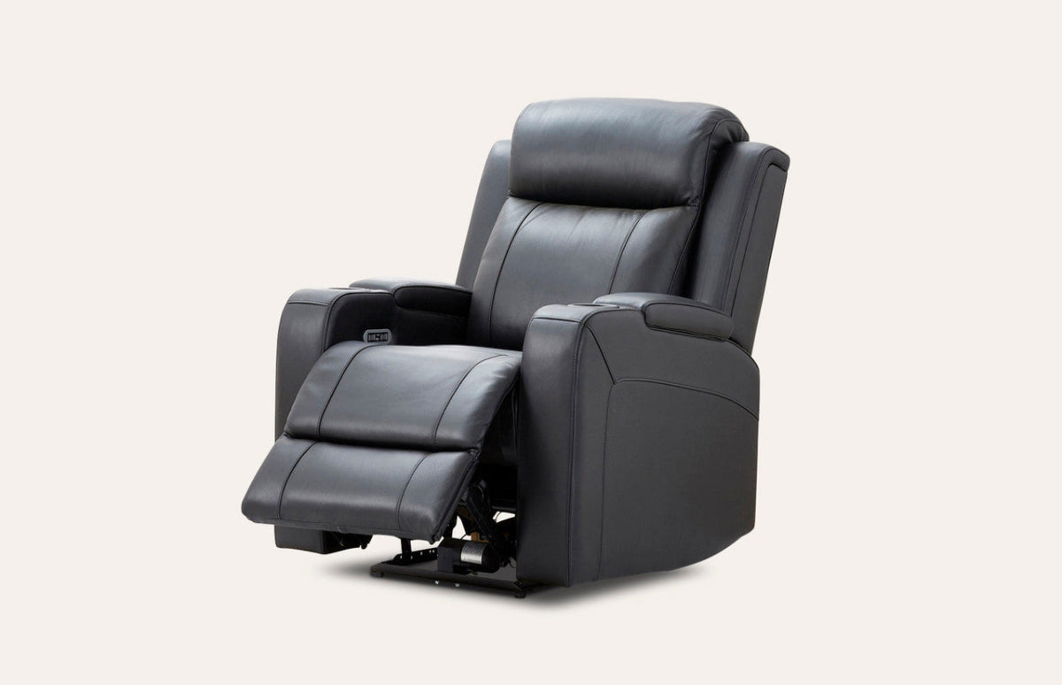 Louise Leather Recliner 1/2/3 Seat-(Grey / Black)