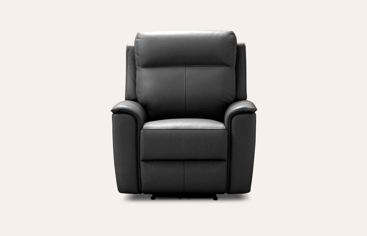 Louise Leather Recliner 1/2/3 Seat-(Grey / Black)