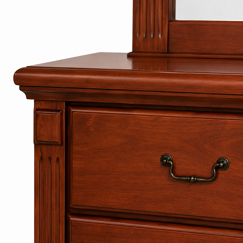 Marina 6 Drw Dresser & Mirror (Walnut)