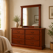 Marina 6 Drw Dresser & Mirror (Walnut)