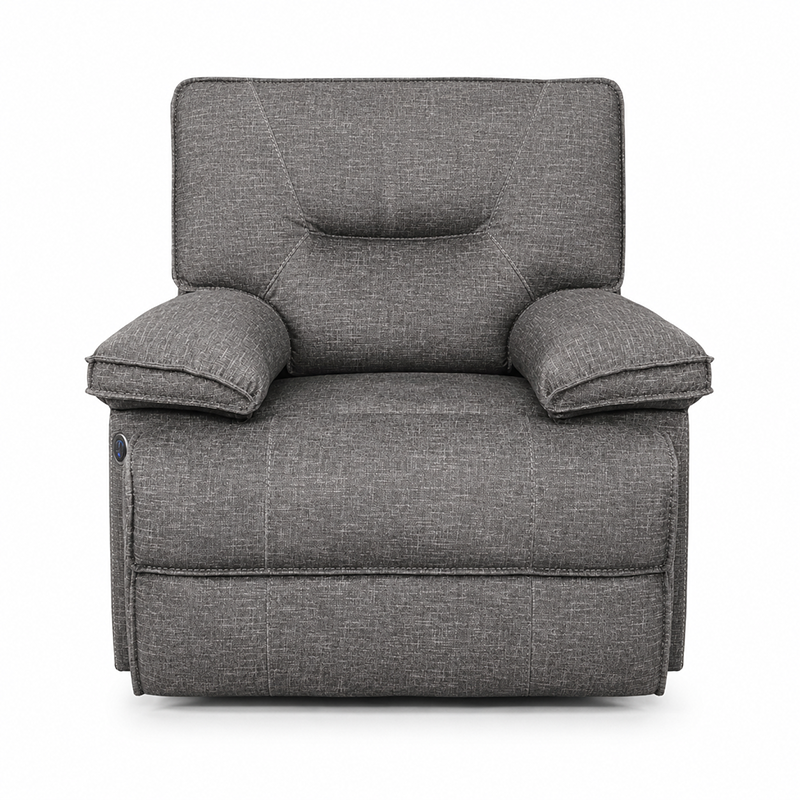 Maryland Fabric 1 Seater Electric Recliner (Dark Grey)