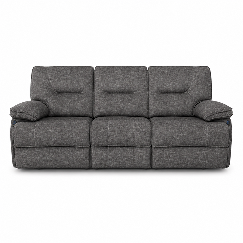 Maryland Fabric 3 Seater Electric Recliner (Dark Grey)