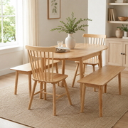 Miami Dining Suite with (Leaf Drop table) (Beige / Brown / 3 Pc Package)