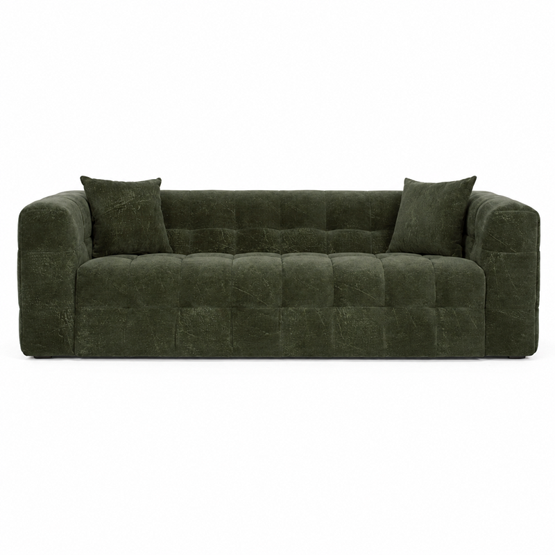 Michelin 3 Seater Sofa & Ottoman Options W238cm (Dark Green/Weave)
