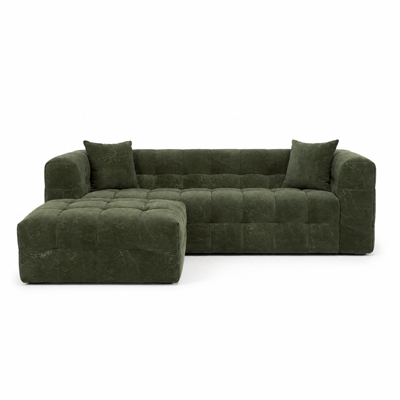 Michelin 3 Seater Sofa & Ottoman Options W238cm (Dark Green/Weave)