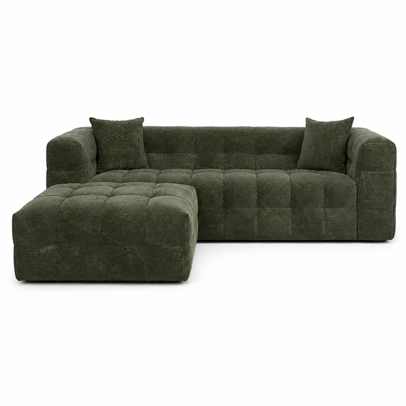 Michelin 3 Seater Sofa & Ottoman Options W238cm (Dark Green/Weave)