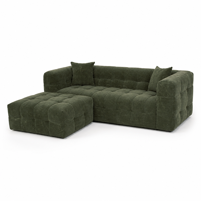 Michelin Ottoman W97cm (Dark Green/Weave)