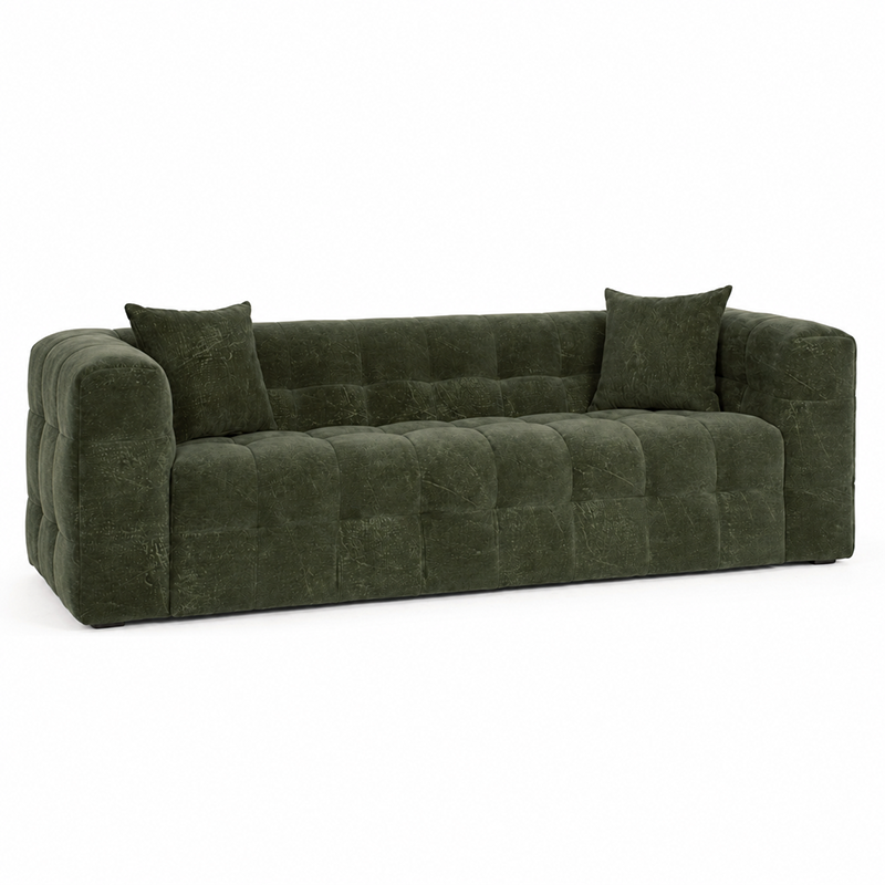 Michelin 3 Seater Sofa & Ottoman Options W238cm (Dark Green/Weave)